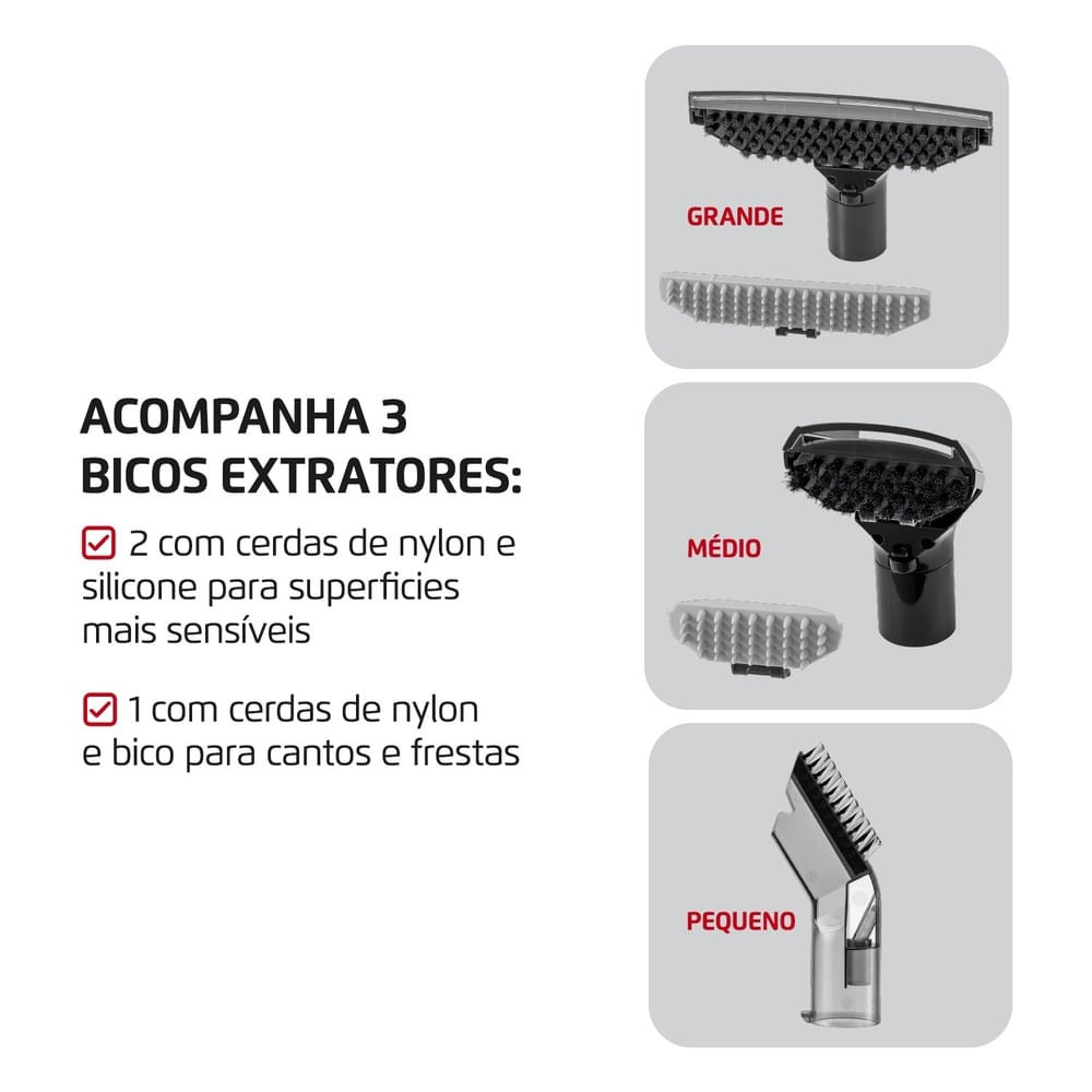 Extratora e Higienizadora Mondial Portátil EXP-01-R 1650W Extratora e Higienizadora Mondial Portátil EXP-01-R 1650W